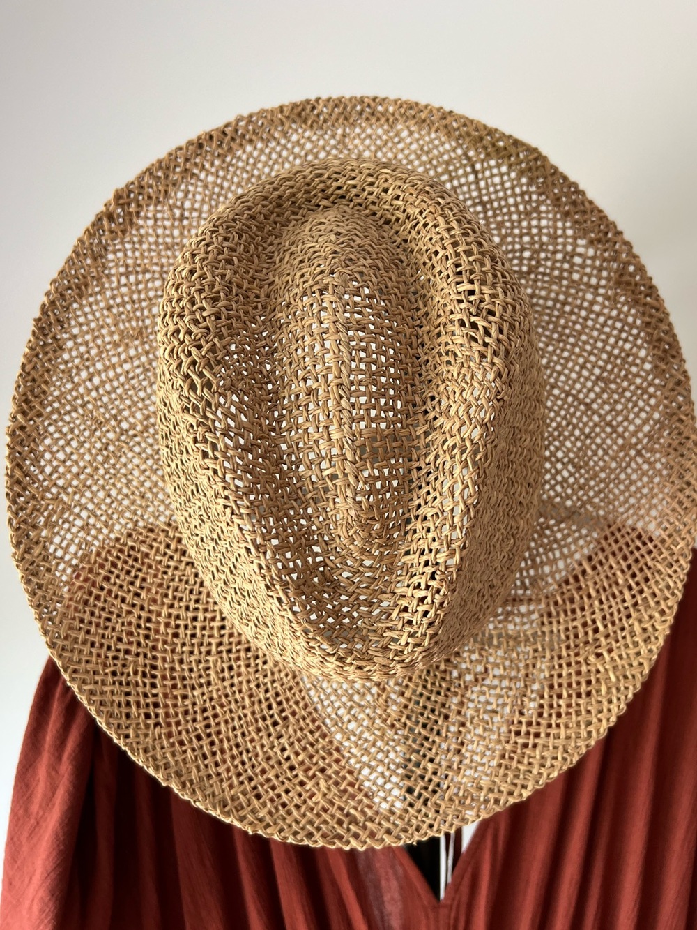 Hawaiian Headwear Natural Straw Wide-Brim Sun Hat, Lightweight Beach Fedora